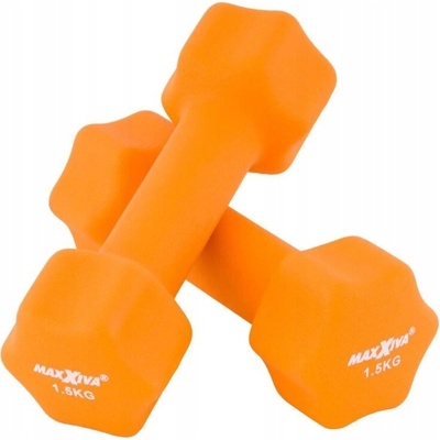 Maxxiva Činky potažené pogumované 2 x 1,5 kg