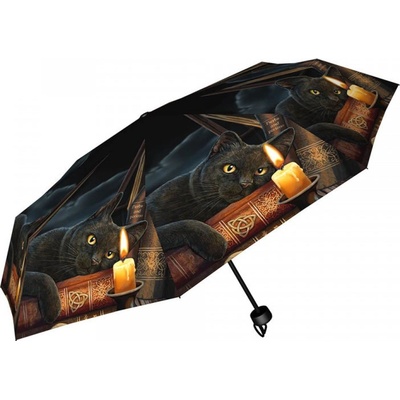 Witching Hour deštník s kočkou skládací černý