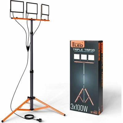SmartLED | LED Reflektor se stojanem 3xLED/100W/230V 4500K IP65 černá/oranžová | 5782