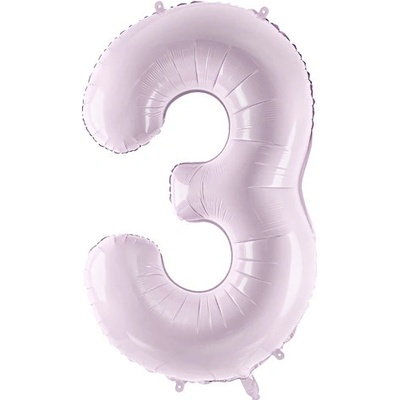 PartyDeco Fóliový balón narodeninové číslo 3 svetlofialový 72 cm