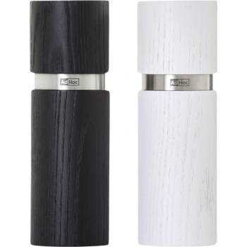 AdHoc Мелнички за сол и пипер Textura ясенова дървесина S черни и бели (AH-MP451)