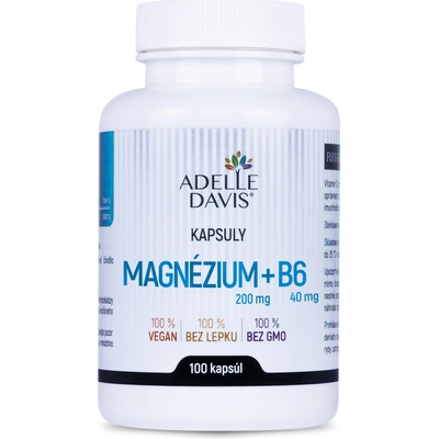 Adelle Davis Magnézium 200 mg + B6 40 mg 100 kapslí