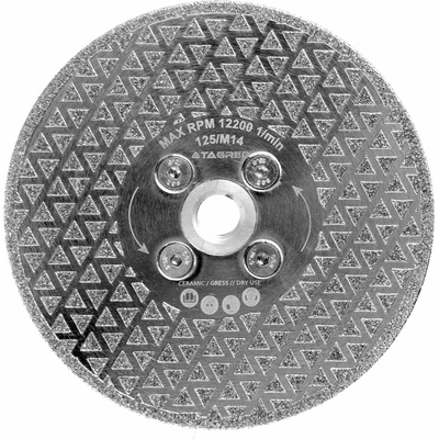 Tagred Диамантен диск 2в1 за рязане, шлифоване на плочки, фаскиране на камък, гранит, керамика на сухо 125 мм m14 ta1127 (ta1127)