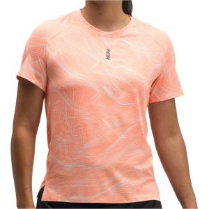 HOKA Дамска тениска HOKA Women's Everyrun S/S Clf Prt Running shirt - Sunstone PRT (916-7436-0114)