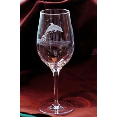Rytiskla cz rytý delFin 07 sklenice na víno 385 ml