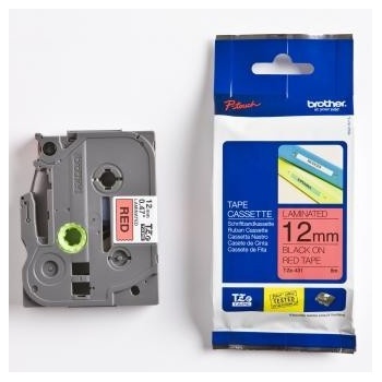 Brother TZ-431 / TZe-431, 12mm x 8m, черен печат / червен фон, оригинална лента (TZE431)