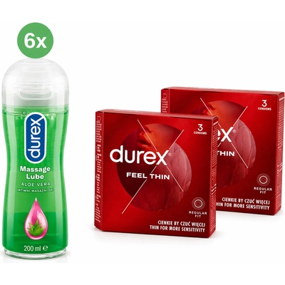 Durex lubricant 6 x 200 ml 2in1 masáž Aloe Vera Durex kondómy