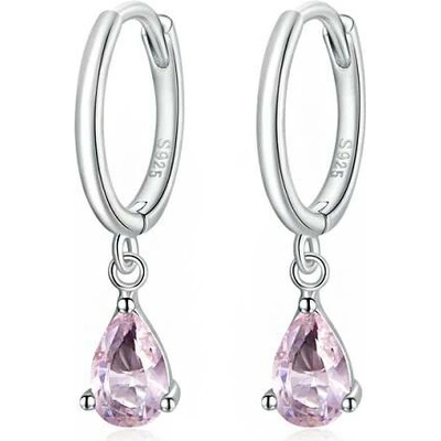 P&J Jewellery stříbrné náušnice slza SE47 růžová
