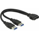 DeLock Cable USB 3.0 Pin Header > 2x USB 3.0 Type-A male