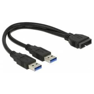 DeLock Cable USB 3.0 Pin Header > 2x USB 3.0 Type-A male