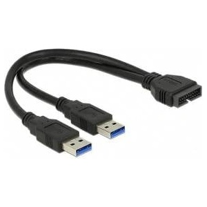 DeLock Cable USB 3.0 Pin Header > 2x USB 3.0 Type-A male