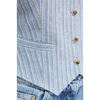 Fracomina Елек с лен Fracomina в синьо с едно копче FS25SJ5004W402Q6 (FS25SJ5004W402Q6)