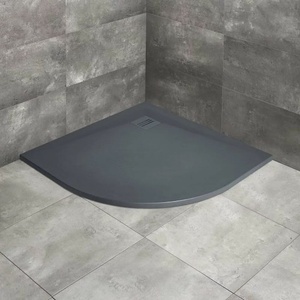 Radaway Kyntos Полукръгло композитно душ корито 80x80 см антрацит (HKA8080-64)