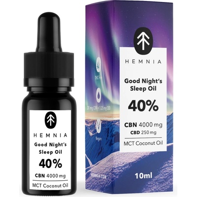 Hemnia Dobrý nočný spánok MCT kokosový olej 40% 4000 mg CBN 250 mg CBD 10 ml