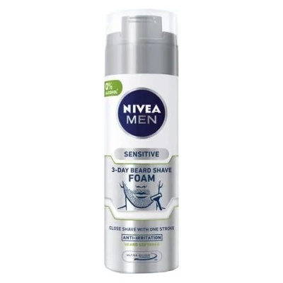 Nivea Men Sensitive One Stroke Shave Foam - Пяна за бръснене за чувствителна кожа от серията "Sensitive" 200мл