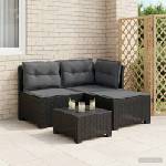 vidaXL Пейка за градина с Cushions във вид на ратан 3-местен ПП (8011905)