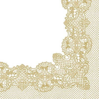 PAW servítky L Royal Lace Frame Gold 33X33cm