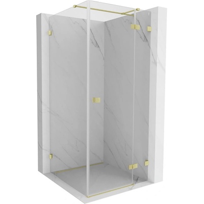 Mexen Lunar T душ кабина отваряща се врата дясна 90 x 90 см, прозрачна, злато четкано - 834T-090-090-55-00-P (834T-090-090-55-00-P)
