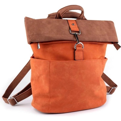 Dámský batoh kabelka 2v1 z imitace broušené kůže 35x37 cm 2 červená