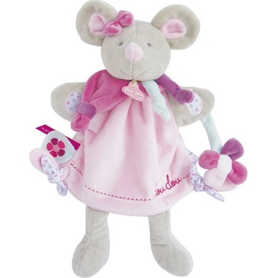 Doudou et Compagnie maňásek zajíček růžový 28 cm