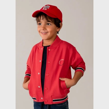 MAYORAL Суичър бомбър с копчета в цвят Доматен за мини момче Mayoral