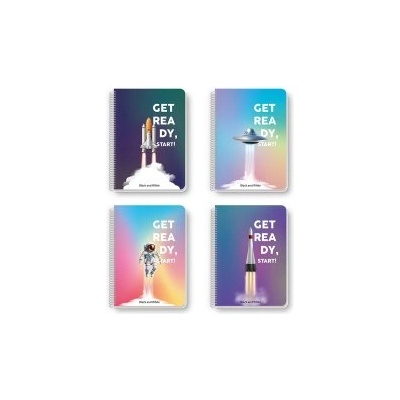 Black and White Тетрадка със спирала Get Ready A5 80л