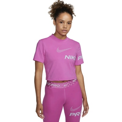 Nike W PRO DF GRX SS CROP TOP Pink Ružová