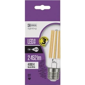 Emos LED žárovka Filament A67 A++ E27 17W neutrální bílá