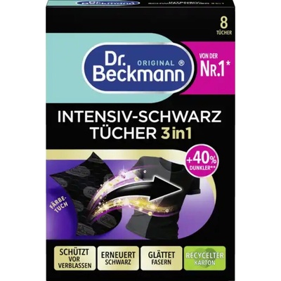 Dr. Beckmann Ubrousky pro obnovu černé barvy 3v1 Intensiv 8 ks