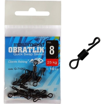 Giants Fishing Rychlovýmenný Obratlík Quick Swap Swivel veľ.8 10 ks