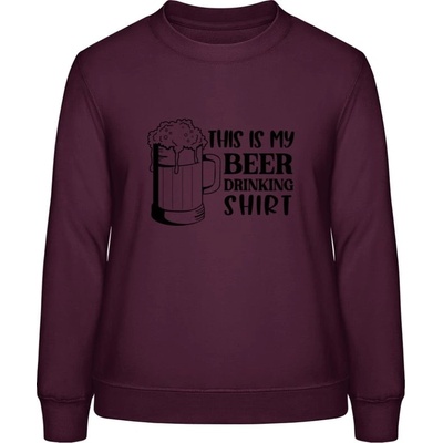 AWDis Sweat mikina Toto je moje Pivní Tričko Purpurovočervená