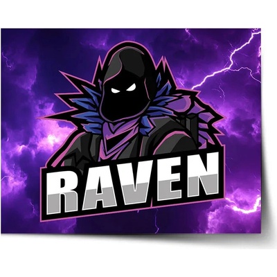 Sablio Plagát FORTNITE RAVEN Fialová búrka - 60x40 cm