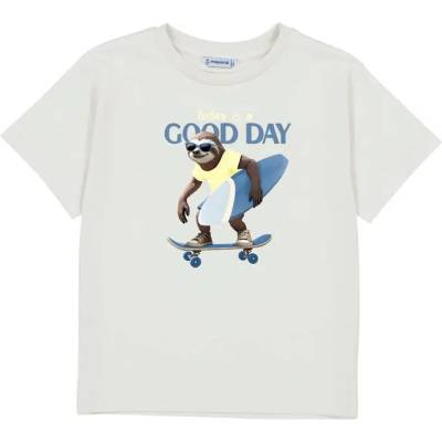 MAYORAL Тениска къс ръкав "good day" бял цвят за мини момче Mayoral