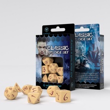 Sada 7 kostek classic dice set béžová/vínová