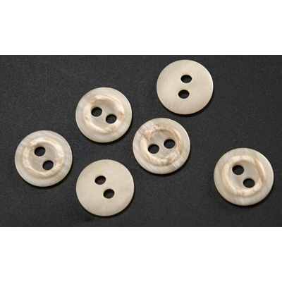 Dierkový gombík - smotanový melír - priemer 1,7 cm