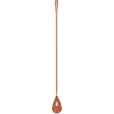 Nerezová barová lžička Cocktail Kingdom v měděném provedení s frapovací slzou 50 cm