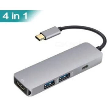 USB Хъб 4в1 1 Х HDMI, 1 X Type C Hub USB-C , 2 X USB Hub за MacBook (EP/19689)