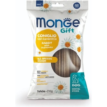 Image 1 of Monge Gift Dog Dental Sticks All Breeds Senior дентални стикове за кучета в напреднала възраст, със заешко и лайка, монопротеинови 210gr