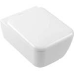 Villeroy & Boch Skyla - Окачена тоалетна чиния със седалка с плавно затваряне, TwistFlush, DirectFlush, Алпийско бяло 4682CL01 (4682CL01)