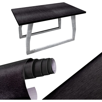 KIK KX10163 Fólia metalická kartáčovaná čierna 1,52x30 m