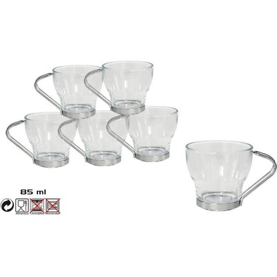 BERGNER Hrnek na espresso skleněný sada 6 x 85 ml