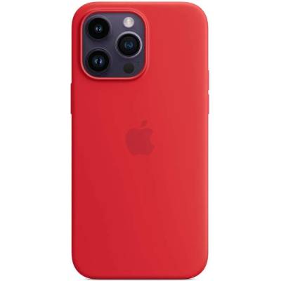 Apple iPhone Silicone Case with MagSafe - оригинален силиконов кейс за iPhone 14 Pro Max с MagSafe (червен)