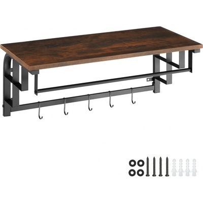 tectake 404433 závesná skrinka westwood 66x30x27cm - industriálne drevo tmavé, rustikálne