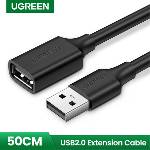 UGREEN Кабел USB 2.0 USB-A към USB-A, удължение, 480 Mbps, M/F, 0, 5 m черен 10313 (10313)