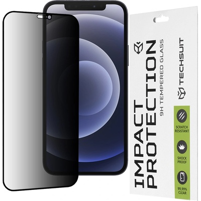 Techsuit Протектор за iPhone 12 / iPhone 12 Pro - 111D Privacy Full Glue - Черен