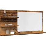 vidaXL Шкаф за баня с огледало старо дърво 90x11x45 см инженерно дърво (856262)