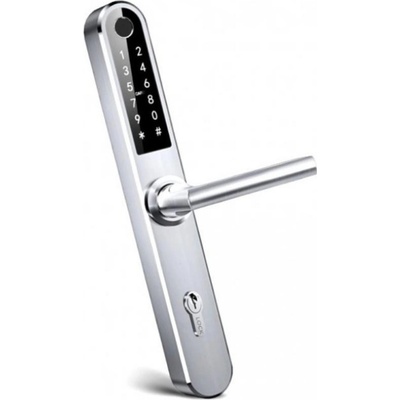 TTLock Tuya електронна смарт брава с пръстов отпечатък за врати с AL и PVC профили цвят сребро - ASD S32B (CNL016)