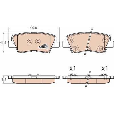 Sada brzdových platničiek, vždy 4 kusy v sade TRW GDB3537
