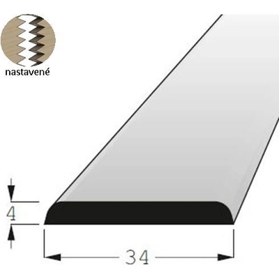 Lišta krycí smrk 34x4mm, délka 150cm, nastavovaná