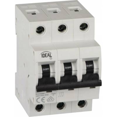 Jistič 3P KMB10-B32/3, 32A, 400V, na lištu TH35, IP20, 3 moduly